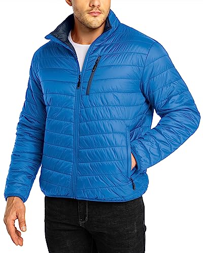 33,000ft Men's Lightweight Packable Insulated Puffer Winter Jacket, Water-Resistant Warm Quilted Puffy Coat