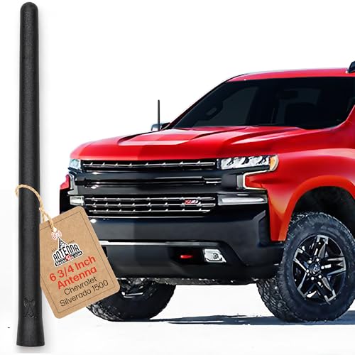 AntennaMastsRus Short Rubber Antenna fits Chevrolet Silverado 1500 (2006-2025), The Original 6 3/4', Car Wash Proof, Durable EPDM Rubber, Internal Copper Coil for Enhanced Reception