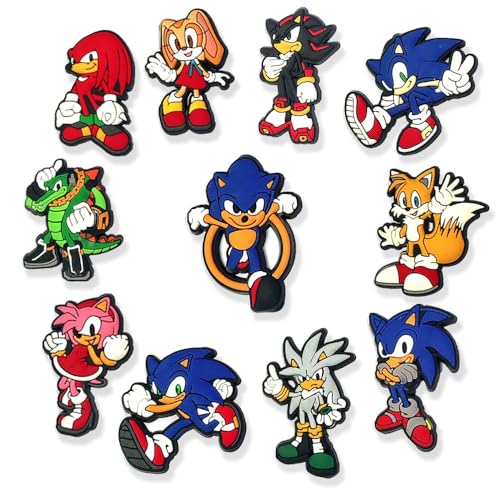 ANLANESHOP Cartoon Shoe Charms Video Game Shoe Decoration Charms Film PVC Shoe Charm for Shoes (set 11 pcs)