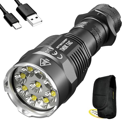 Nitecore TM9K TAC Tactical Flashlight, 9800 Lumen USB-C Rechargeable High Lumen Super Bright