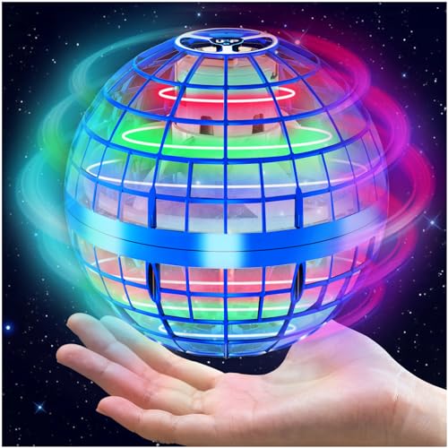 Hamsoo Flying Orb Ball Toy - Hover Ball with RGB Light Magic Hand Controlled Floating Boomerang Ball Galactic Globe Cool Toys Gift for 6 7 8 9 10+ Boys Girls Teens Kids - Blue