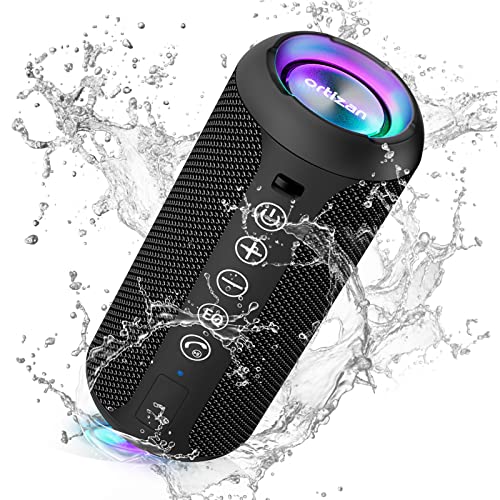Ortizan Portable Bluetooth Speakers, IPX7 Waterproof Wireless Speaker with 24W Loud Stereo Sound, Deep Bass, Bluetooth 5.3, RGB Lights, Dual Pairing, 30H Playtime for Home, Outdoor, Party, Beach