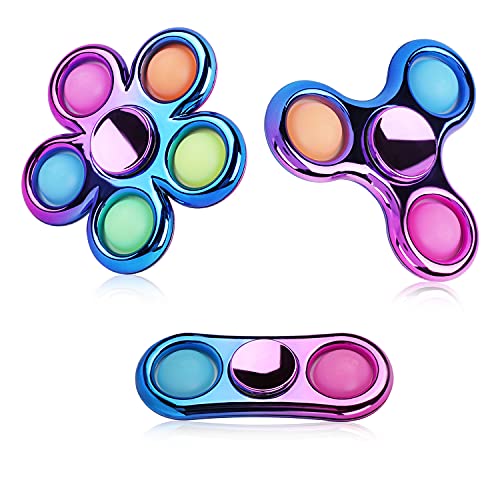 Jawhock 3 Pack Pop Fidget Spinner, Ideal Decompression Fidget Toys Adult Fidget Spinner for Relief, Goodie Bag Stuffers Return Gifts Birthday Party Favors Classroom Carnival Prize for Kids Boys Girls