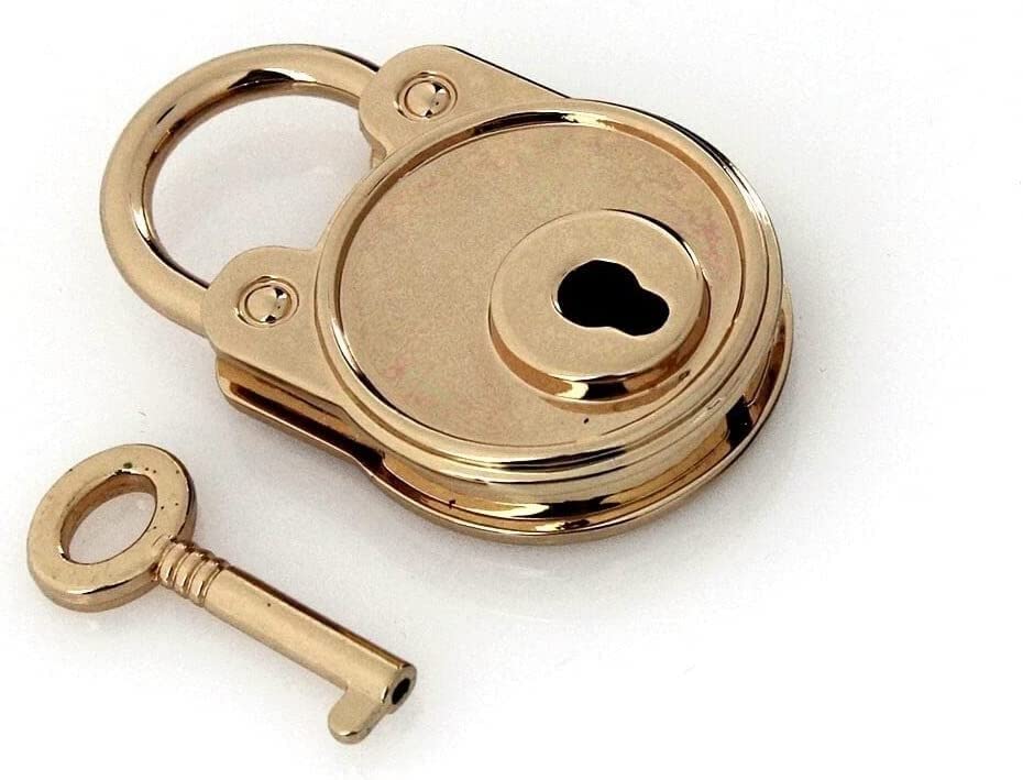 Code Padlock,Padlock,Vintage Mini Padlock Bag Suitcase Luggage Box Key Lock with Key 1pcs(Color:Light Gold)(Color:Light Gold) (Color : Black) (Color : Gold) (Color : OneColor) OneColor (Color : Oneco
