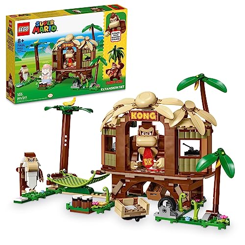 Lego Super Mario Donkey Kong’s Tree House Expansion Set 71424 Collectible with 2 Buildable Characters; Donkey Kong and Cranky Kong, Combine with Starter Course for a Brithday Gift for Kids Ages 8+