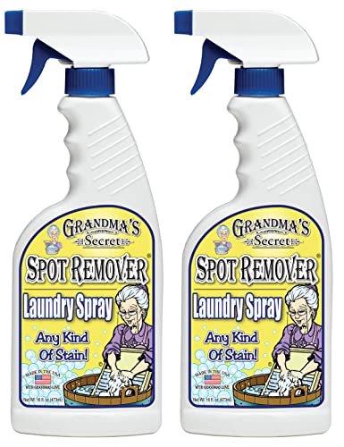 Grandma's Secret Spot Stain Remover - Chlorine, Bleach and Toxin-Free for Clothes Fabric, Removes Oil, Paint, Blood and Pet Stains-2 Pack of 16 Ounce Spray Bottle