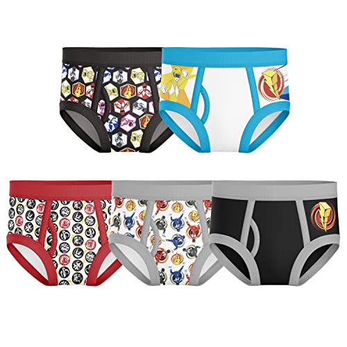 Handcraft Little Boys' Power Rangers Brief (Pack of 5), Assorted, 4