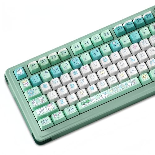 ZMX Custom Keycaps Set,Cherry Profile PBT Dye Sublimation Cute Keycap with Key Puller for 60% 65% 75% 100% Cherry Gateron MX Switches Mechanical Gaming Keyboard DIY Gift (Winter Tour)