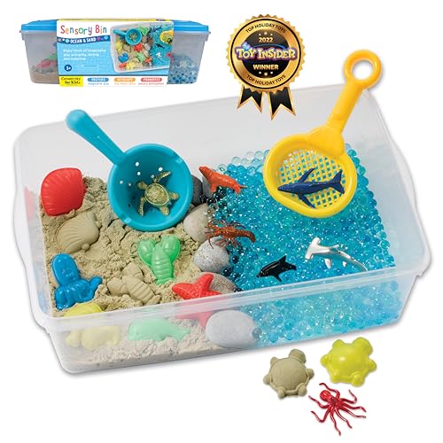 Creativity for Kids Sensory Bin: Ocean and Sand - Toddler Activities with Sensory and Fine Motor Toys, Learning Toys for 4+ Year Olds, Gifts for Toddlers