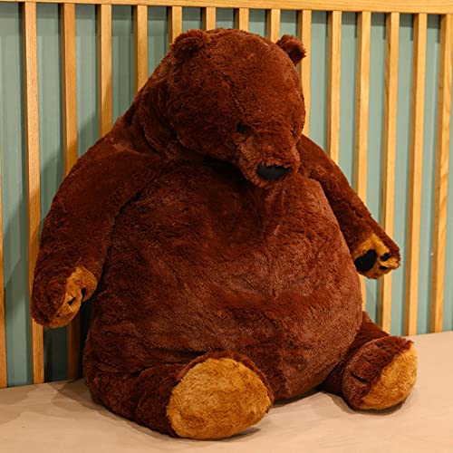 MIAOHAHA 23.6in Dark Brown Teddy Bear Plush Toy Simulation Djungelskog Teddy Bear Stuffed Animal Doll Home Decor Gift for Kids and Friends (23.6inch/60cm)