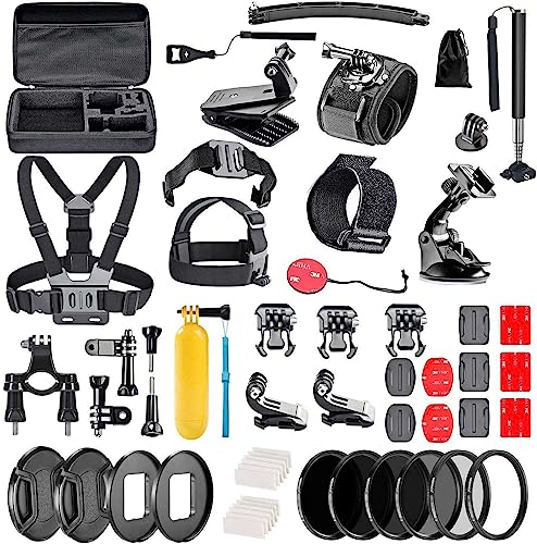 Navitech 60-in-1 Action Camera Accessories Combo Kit with EVA Case Compatible with Innovv C1 | C2 | C3 | C4 Mini Action Cam