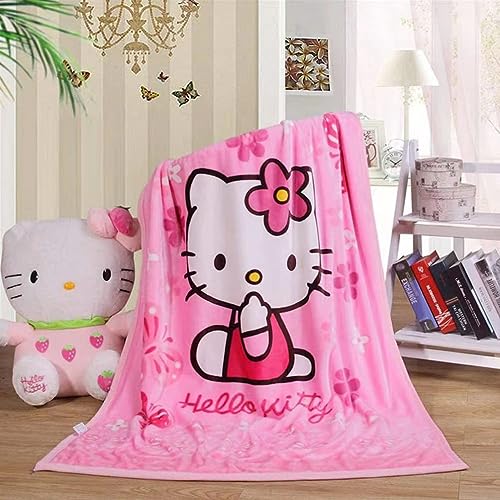 Hidtaw Throw Blanket Cartoon Printing Cover Flannel Super Soft Plush Beach Sherpa for Adults Boys Girls Kids Toddler Baby Children 55'' x 40'' (pink12)