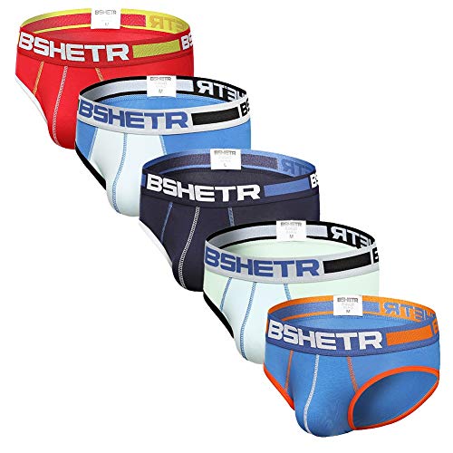 Men's Underwear Briefs 5-Pack Cotton Low Rise Multi Color Soft Underpant (Multi(5-Pack), Large 31'-33',79cm-84cm)