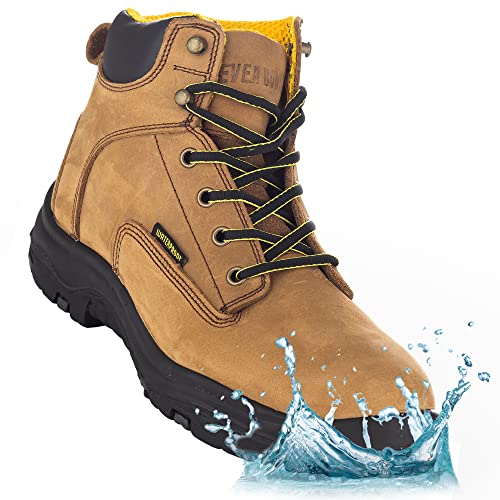 EVERBOOTS ULTRA DRY Men's Waterproof Hiking Work Boots, Lightweight Ultility Leather Shoes, Water Proof Tactical Military Outdoor Ankle Mens Boot for Construction, Roofing, Hunting, Winter Trails(13 D(M), Copper)