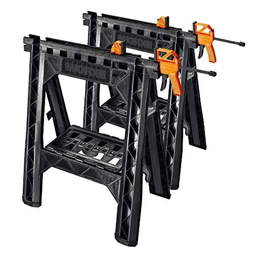 Worx WX065 Clamping Sawhorses with Bar Clamps
