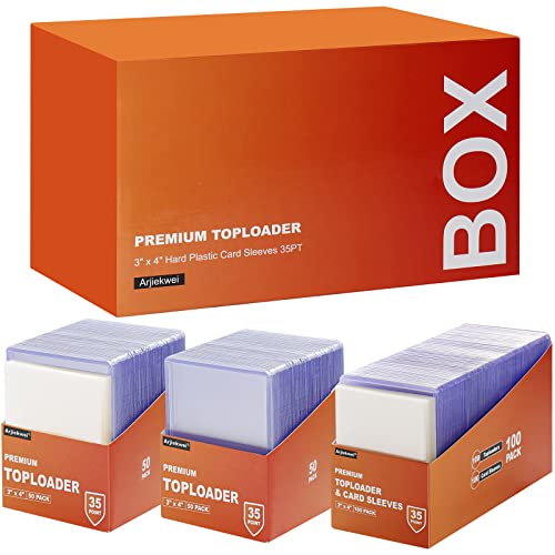 3'X4' Card Sleeves Top Loaders for Cards, Baseball Card Protectors Hard Plastic, Premium Toploaders Card Holder Penny Sleeves for Trading Sports Football Cards (100 Toploaders)