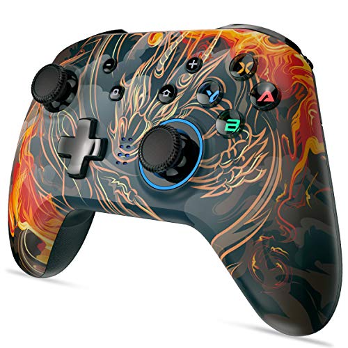 REDSTORM Switch Controllers for Nintendo Switch, Switch Pro Controller, Wireless Switch Controller with Dual Vibration/6-Axis Motion Control for Nintendo Switch Lite/OLED, Red Dragon