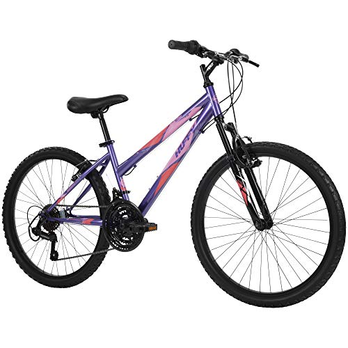 Huffy Hardtail Mountain Bike, Stone Mountain, 24 inch 21-Speed, Lightweight, Purple (74818)