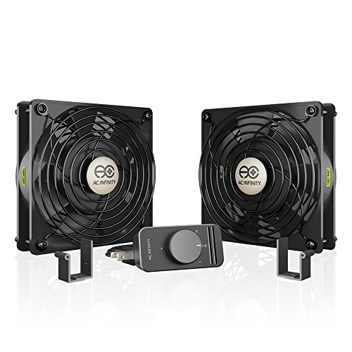 AC Infinity AXIAL S1225D, Dual 120mm Muffin Fan with Speed Controller, UL-Certified for Doorway, Room to Room, Wood Stove, Fireplace, Circulation Projects