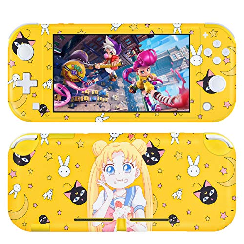 DLseego Switch Lite Skin Cute Girl Pattern Full Wrap Skin Protective Film Sticker Design for Switch Lite-Yellow