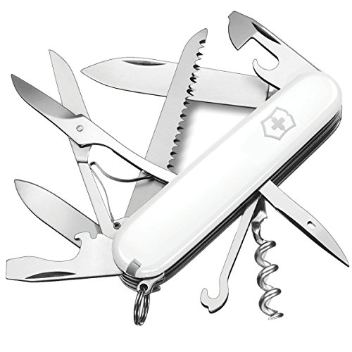 Victorinox 1.3713.7 Huntsman White 91mm Perfect for Sawing Wood or Cutting Ropes When Climbing, Hiking and Camping in White 3.6 inches