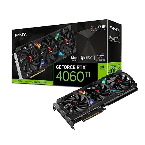 PNY GeForce RTX 4060 Ti 8GB XLR8 Gaming Verto RGB Triple Fan Graphics Card DLSS 3 (128-bit, PCIe 4.0, GDDR6, HDMI/DisplayPort, Supports 4k, 2 Slot)
