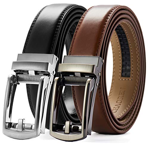 CHAOREN Click Belt for Men 2 Pack - Mens Dress Belt 1 1/4' in Gift Set Box - Design Belt Meet Almost Any Occasion and Outfit