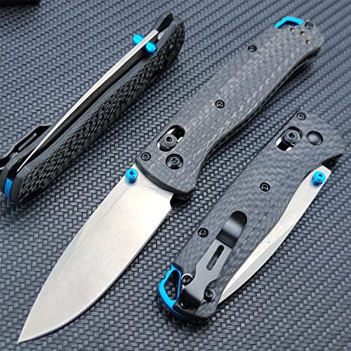 Axis Lock Knife, EDC Folding Pocket Knives For Men,Satin Plain Edge 440C Blade Everyday Carry Thumb Studs Manual Open, Carbon Fiber Handle With Deep Carry Pocket Clip