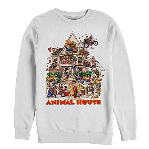 Fifth Sun Men's Animal House Original Movie Poster Sweatshirt - White - Large