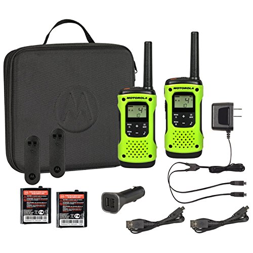 Motorola Solutions, Portable FRS, T605, Talkabout, Two-Way Radios, Emergency Preparedness, Rechargeable, 22 Channel, 35 Mile, Orange W/Black, 2 Pack