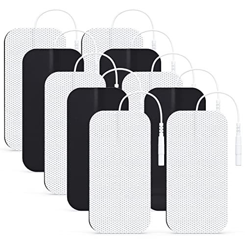 AUVON TENS Unit Pads 2'X4' 10 Pcs, 3rd Gen Latex-Free Rectangular Replacement Pads Electrode Patches with Upgraded Self-Stick Performance for Electrotherapy