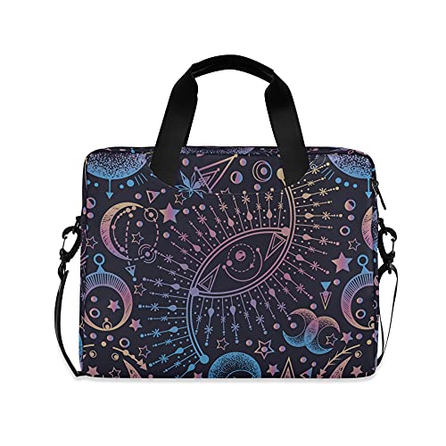 ALAZA Sun Moon Star Astrology Alchemy Laptop Case Bag Sleeve Portable Crossbody Messenger Briefcase w/Strap Handle, 13 14 15.6 inch