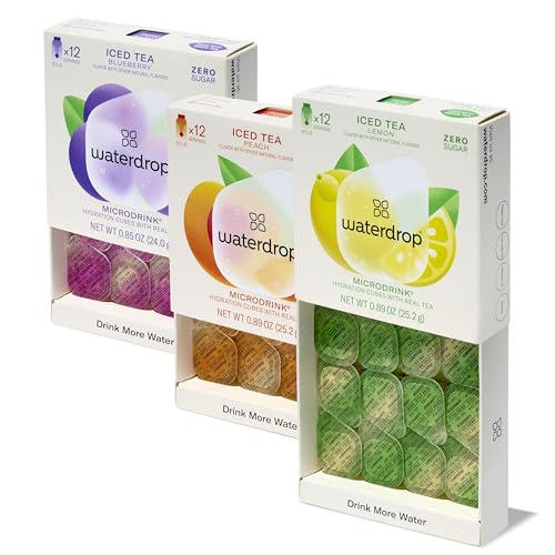 waterdrop Microdrink ICED TEA | 36 Cubes | Extra Sweet Flavoring | Ice Tea Mix Powder - Instant, Zero Calories, 0 Sugar | with Pure Tea Leafs | (36 Drink Mix Packets-Sachets)