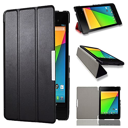 for Google Nexus 7 FHD 2013 2nd Gen Tablet Smart Case, Ultra Slim Magnetic Sleep/Wake Up Flip Leather Folio Stand Cover for Asus K009 Google Nexus 7 2rd(2013 Release) (Black)