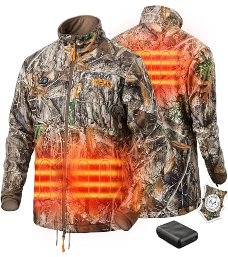 LANCERGEARS Hunting Jacket for Men- Rechargeable Winter Heated Jackets, Waterproof Insulated Clothes with Battery Pack for Hunting| Skiing| Climping| Fishing| Camping| Motorcycle