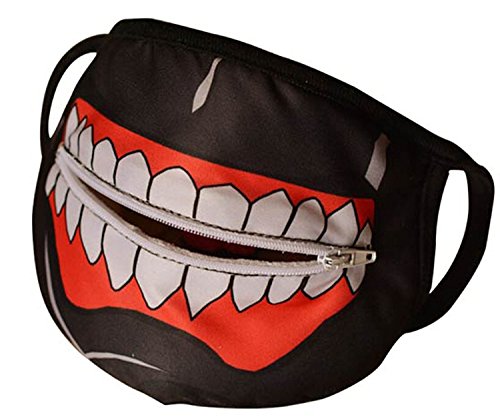 MIUMIKO Unisex Cute Cartoon Anime Kaneki Ken Mask Outdoor Cosplay Halloween Accessories (With Zipper)