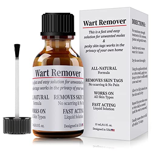 WABRINY Wart Remover Liquid, Smoothes Skin Gentle Fast Acting Gel Wart Removal for Plantar Wart Flat Warts and Corns