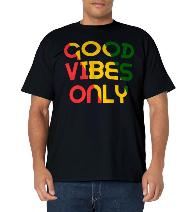 Good Vibes Only Rasta Reggae Roots Clothing Tee Flag T-Shirt