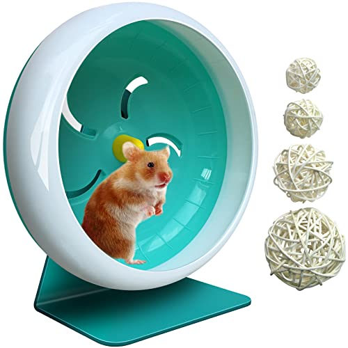 Hamster Wheel,Silent Hamster Wheel,Silent Wheel,Quiet Hamster Wheel,Super-Silent Hamster Exercise Wheel,Adjustable Stand Silent Hamster Wheel for Hamsters,Gerbils,Mice,Small Pet 7in (Blue A)