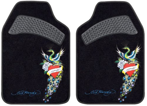 Ed Hardy Peacock Design Car Truck SUV Front Seat Carpet Floor Mats