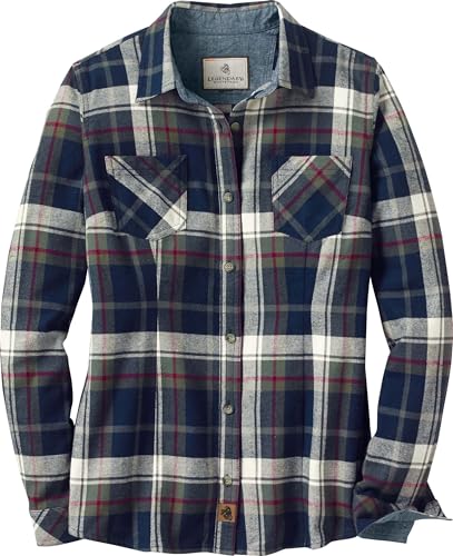 Legendary Whitetails Women's Standard Cottage Escape Flannel Shirt, Navy Army Plaid, Large