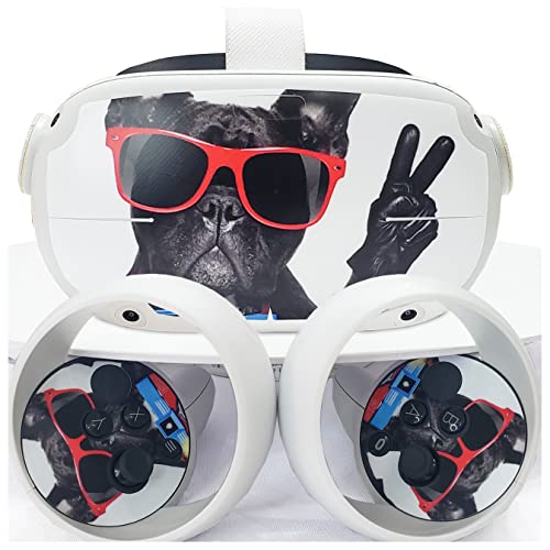 LCHH-VR Headset Skin Stickers Vinyl Decal Stickers Compatible with Oculus Quest 2, VR Headset and Controllers Virtual Reality Protective Decal Skin Quest2 Accessories (Doberman Photographer)