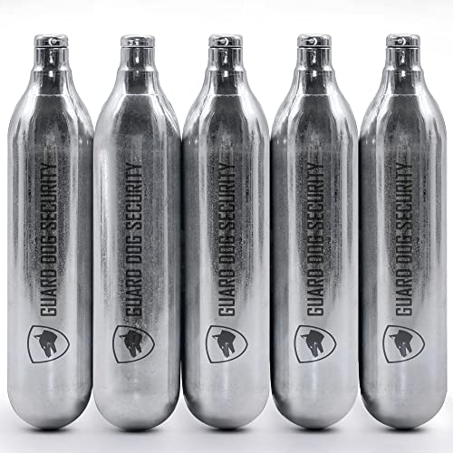 Guard Dog Security CO2 Cartridges - 12 Gram Non-Threaded, Compatible to CO2 BB Gun, Air Gun, Airsoft Gun, Air Pistol, Air Rifle - High Grade (Pack of 5)