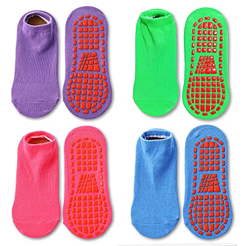 Tphon Non Slip Kids Trampoline Socks Anti Skid Socks with Grippers for Toddler Children Teenagers Grip Socks for Boys Girls