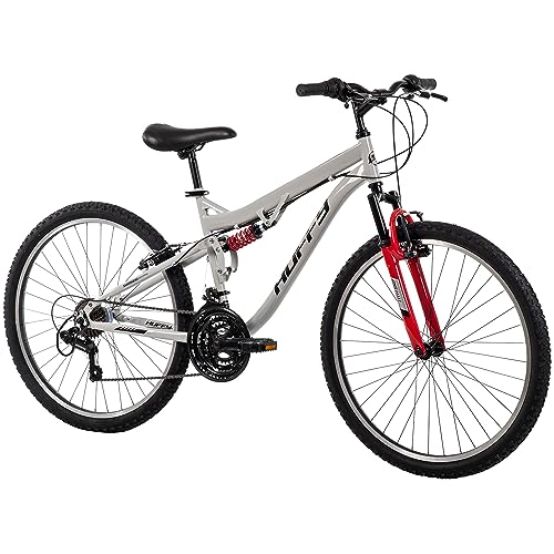 Huffy Stone Mountain 21-Speed Dual Suspension Men’s Mountain Bike, 26-inch, Gray