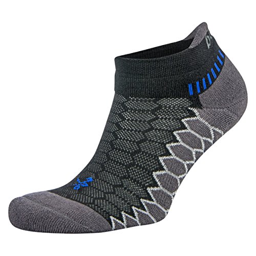 Balega Silver Compression Fit Performance No Show Athletic Running Socks for Men and Women (1 Pair), Black/Carbon, X-Large