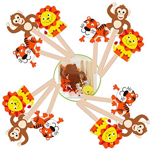 Zoo Pals Foam Craft Kits for Kids Crafts for Kids Ages 4-8 Animal Art Party Favors Jungle Craft Activities for Kids Ages 4-8 Kids Activities Arts and Crafts for Kids Ages 3-5 Kids Craft Kit 12 Pk