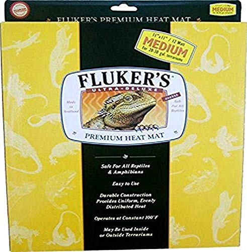 Fluker's Premium Heat Mat for All Reptiles and Amphibians, Medium 11'x11', Black