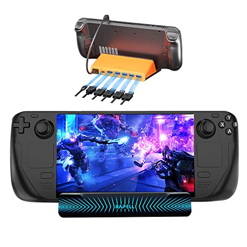 4K@60Hz 6-in-1 Docking Station Compatible with Steam Deck with HDMI 2.0 4 USB-A 3.0 and Full Speed Charging USB-C Port