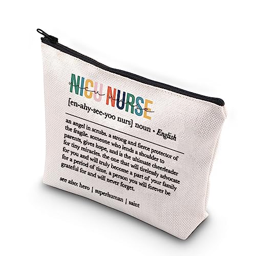 WCGXKO Nicu Nurse Gifts Neonatal Nurse Gift Pediatric Nurse Gift Nicu Nurse Zipper Pouch Makeup Bag (nicu saint)
